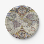 Antike Weltkarte Nr. 3 Pappteller (Vorderseite)