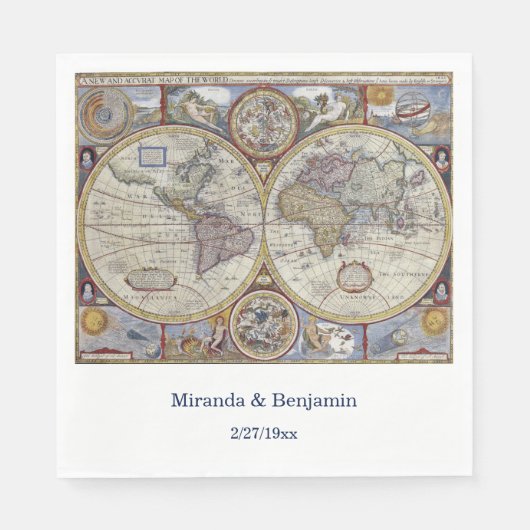 Antike Weltkarte Nr. 3 Serviette (Vorderseite)