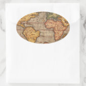 Antike Weltkarte Ovaler Aufkleber (Tasche)