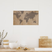Antike Weltkarte Poster (Küche)