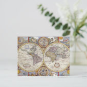 Antike Weltkarte Postkarte (Stehend Vorderseite)