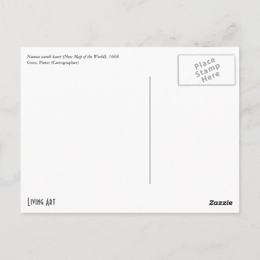 Antike Weltkarte, Postkarte (Rückseite)