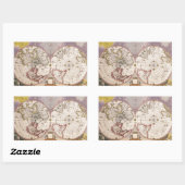 Antike Weltkarte Rechteckiger Aufkleber (Blatt)