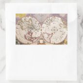 Antike Weltkarte Rechteckiger Aufkleber (Tasche)