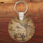 Antike Weltkarte Schlüsselanhänger (Vorderseite)