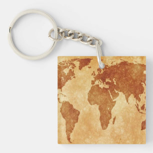 Antike Weltkarte Schlüsselanhänger