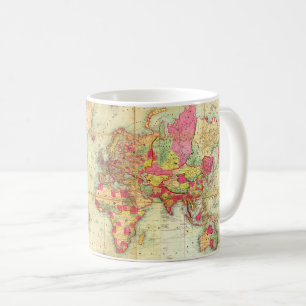 Antike Weltkarte Vintage-Kartographie Kaffeetasse