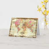 Antike Weltkarte Vintage Kartographie Karte (Gelbe Blume)