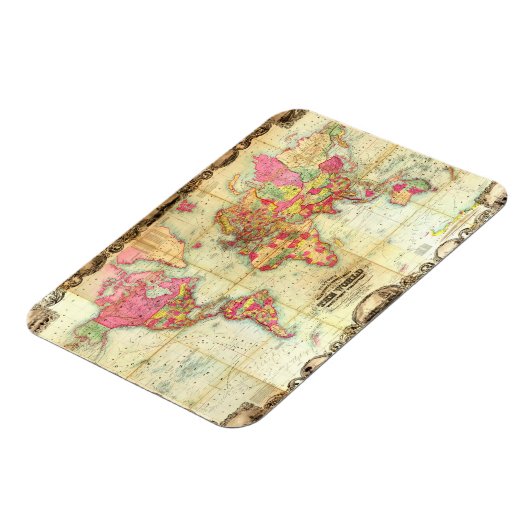 Antike Weltkarte Vintage Kartographie Magnet (Linke Seite)