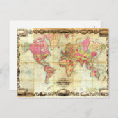 Antike Weltkarte Vintage Kartographie Postkarte (Vorne/Hinten)