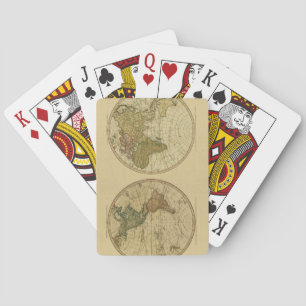Antike Weltkarte von 1786 von William Faden Spielkarten