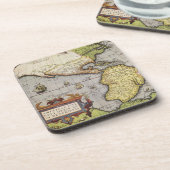 Antike Weltkarte von Amerika, 1570 Getränkeuntersetzer (Linke Seite)