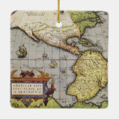 Antike Weltkarte von Amerika, 1570 Keramikornament (Rückseite)