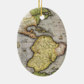 Antike Weltkarte von Amerika, 1570 Keramikornament (Hinten)