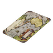 Antike Weltkarte von Amerika, 1570 Magnet (Linke Seite)