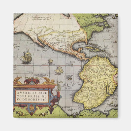 Antike Weltkarte von Amerika, 1570 Magnet