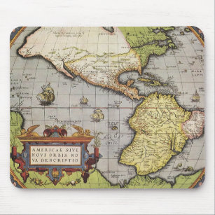 Antike Weltkarte von Amerika, 1570 Mousepad