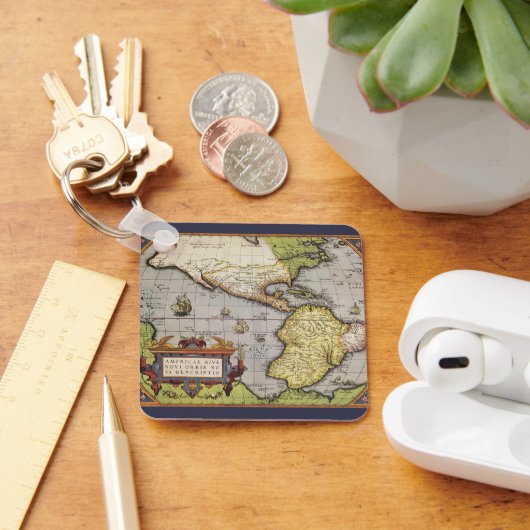 Antike Weltkarte von Amerika, 1570 Schlüsselanhänger (Schreibtisch)