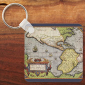 Antike Weltkarte von Amerika, 1570 Schlüsselanhänger (Vorderseite)