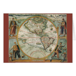 Antike Weltkarte von Amerika, 1597