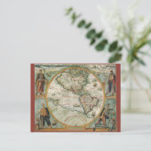 Antike Weltkarte von Amerika, 1597 Postkarte (Stehend Vorderseite)