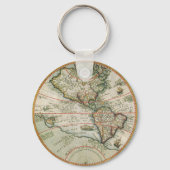 Antike Weltkarte von Amerika, 1597 Schlüsselanhänger (Vorderseite)