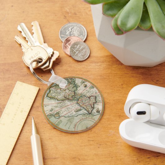 Antike Weltkarte von Amerika, 1597 Schlüsselanhänger (Schreibtisch)