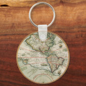 Antike Weltkarte von Amerika, 1597 Schlüsselanhänger (Vorderseite)