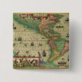 Antike Weltkarte von Amerika, 1606 Button (Vorderseite)