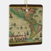 Antike Weltkarte von Amerika, 1606 Keramikornament (Rechts)