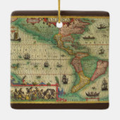 Antike Weltkarte von Amerika, 1606 Keramikornament (Rückseite)