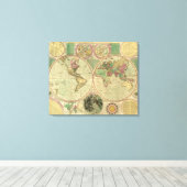 Antike Weltkarte von Carington Bowles, ca. 1780 Leinwanddruck (Insitu (Holzboden))