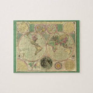 Antike Weltkarte von Carington Bowles, circa 1780 Puzzle