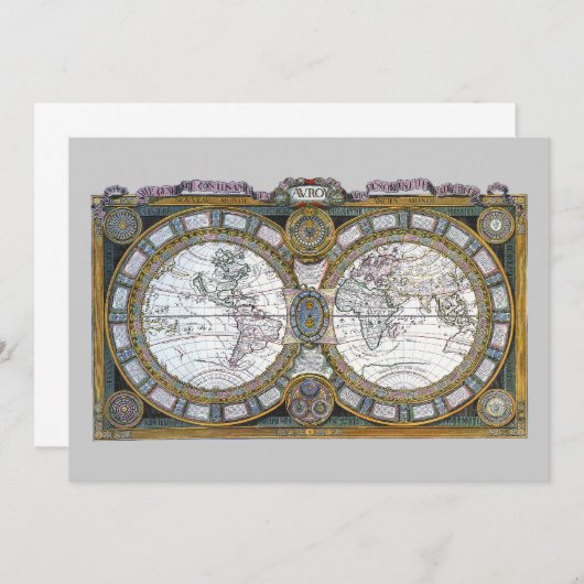 Antike Weltkarte von Claude Auguste Berey (Vorne/Hinten)