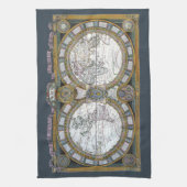 Antike Weltkarte von Claude Auguste Berey Geschirrtuch (Vertikal)