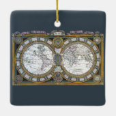 Antike Weltkarte von Claude Auguste Berey Keramikornament (Rückseite)