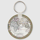 Antike Weltkarte von Claude Auguste Berey Schlüsselanhänger (Rückseite)