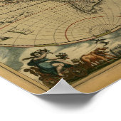 Antike Weltkarte von Joan Blaeu, ca. 1664 Poster (Ecke)