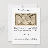 Antike Weltkarte von Philipp Eckebrecht - 1630 Einladung (Rückseite)