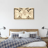 Antike Weltkarte von Philipp Eckebrecht - 1630 Leinwanddruck (Insitu (Schlafzimmer))
