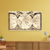 Antike Weltkarte von Philipp Eckebrecht - 1630 Leinwanddruck (Insitu (Wohnzimmer))