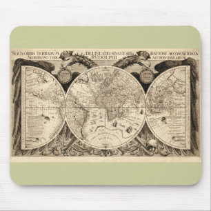 Antike Weltkarte von Philipp Eckebrecht - 1630 Mousepad