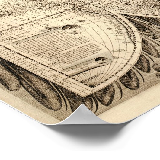 Antike Weltkarte von Philipp Eckebrecht - 1630 Poster (Ecke)