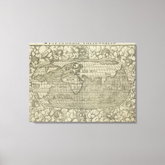 Antike Weltkarte von Sebastian Münster um 1560 Leinwanddruck