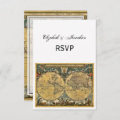 Antike Weltkarte, weißes BG-UAWG RSVP Karte (Vorne/Hinten)