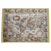 Antike Weltkartegeschenktasche Große Geschenktüte (Vorderseite)