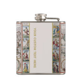 Antike Weltkartegewohnheitsflasche Flachmann (Rückseite)