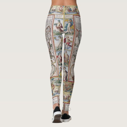Antike Weltkarten-Leggings Leggings (Rückseite)