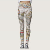 Antike Weltkarten-Leggings Leggings (Vorderseite)