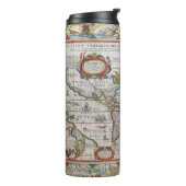 Antike Weltkartetrommel Thermosbecher (Nach links gedreht)